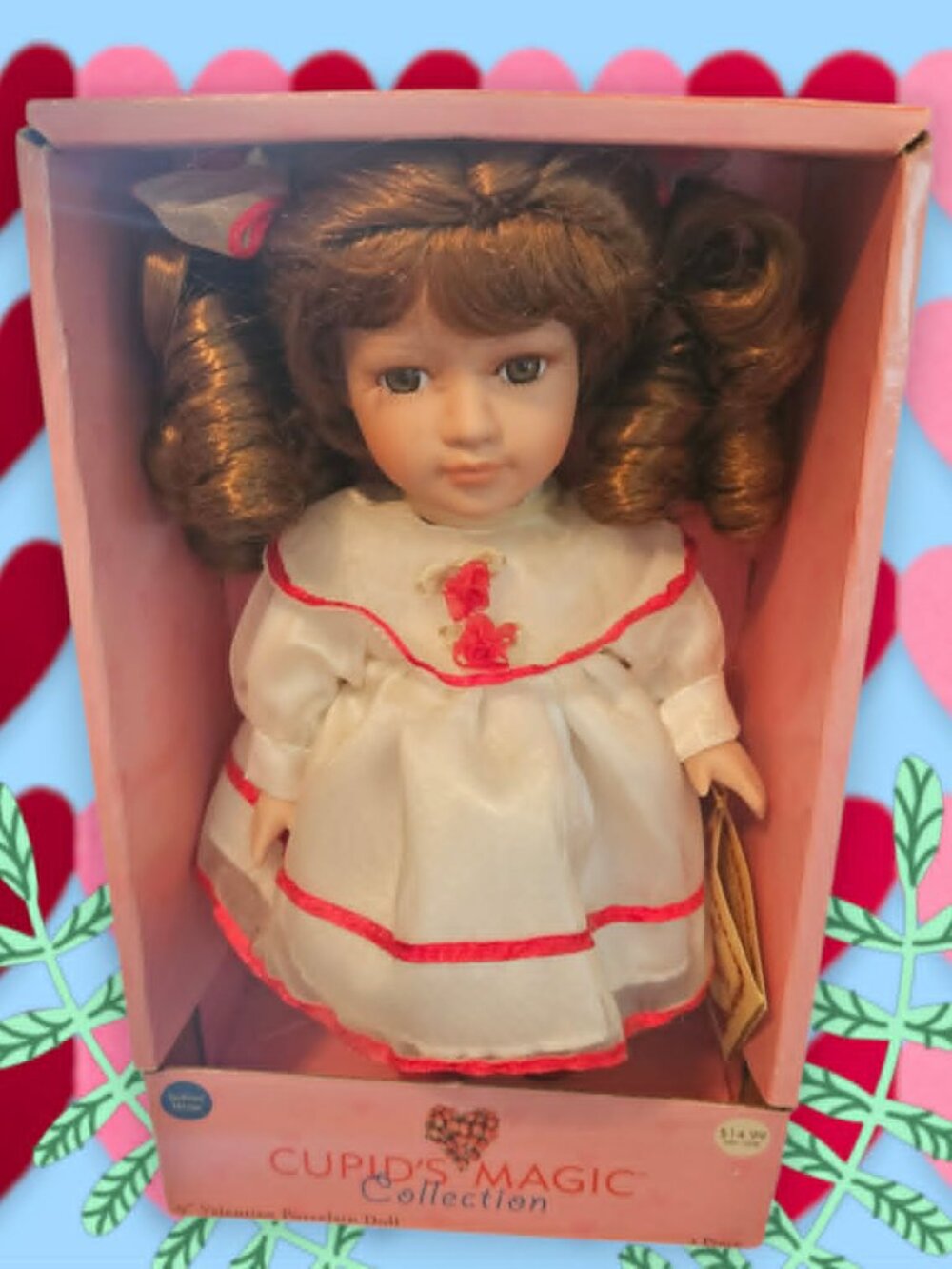 Cupid's Magic Collection 9" Valentine White Dress Porcelain Doll Jo-Ann Exclus
